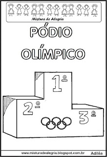 Desenho de pódio olímpico para colorir
