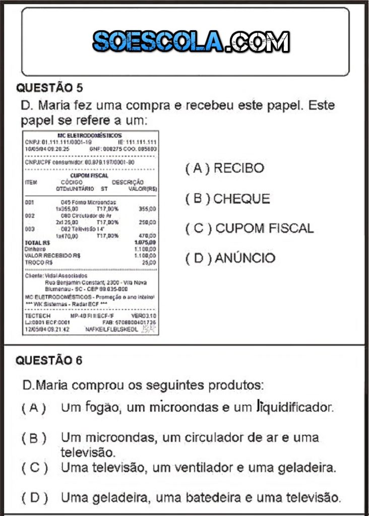 Confira esse simulado de português para o 3º ano pronto para imprimir.