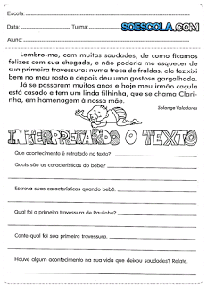 Atividades de português 4° ano para imprimir