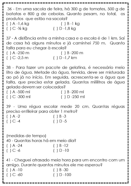 30 questões de matemática 5º ano prontinhas para imprimir