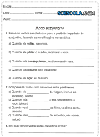 Atividades de português 5° ano - Verbos