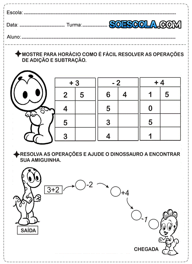 Atividade de matemática PDF 2º ano probleminhas