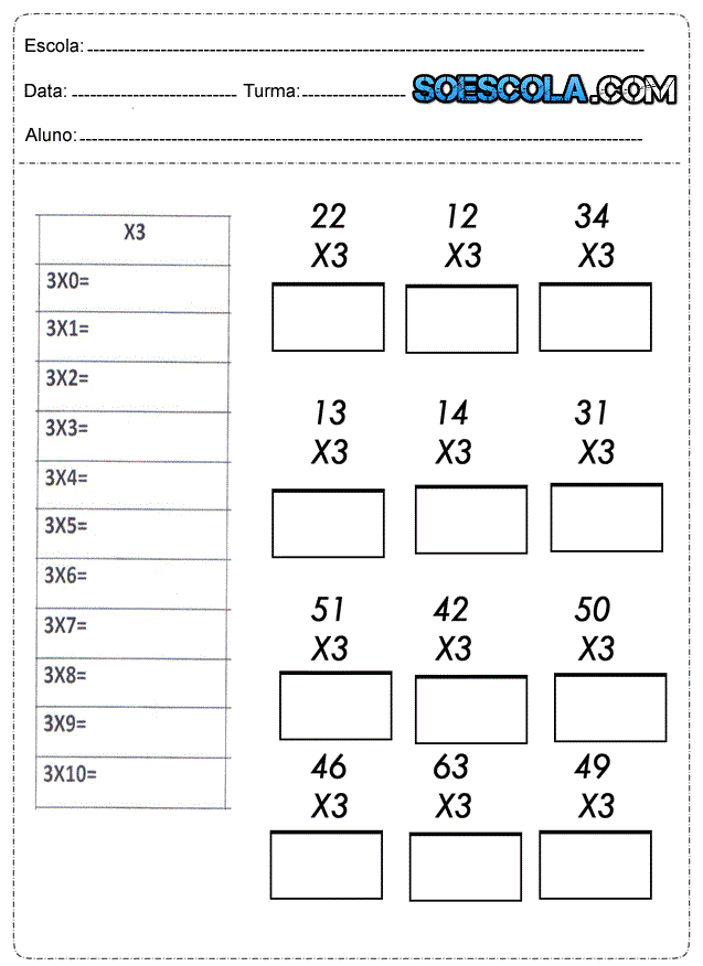 Atividades de matemática 2° série para imprimir