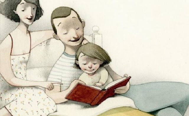 Adormeça seus filhos lendo um livro, não vendo televisão