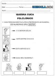 Atividades de matemática 1° série