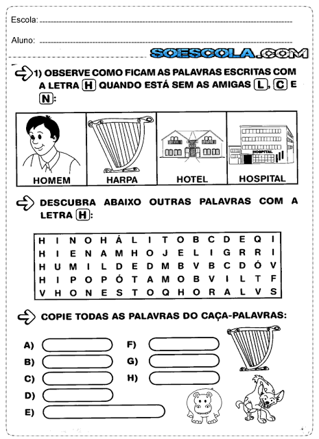 Atividades de Ortografia