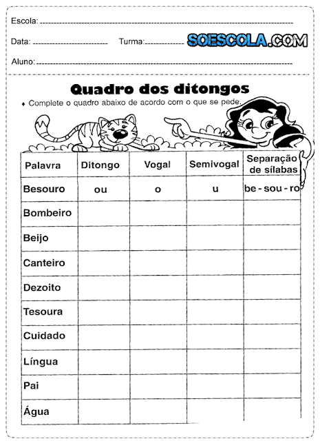 Atividades Português 4° ano Para Imprimir