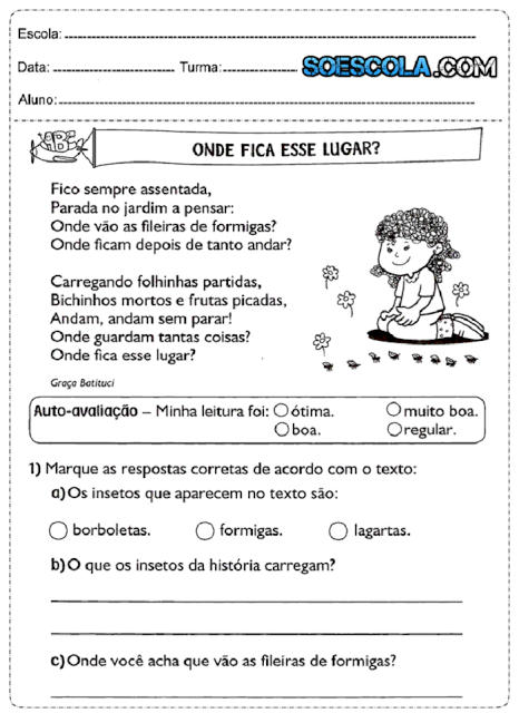 Atividades de português 3° ano do ensino fundamental