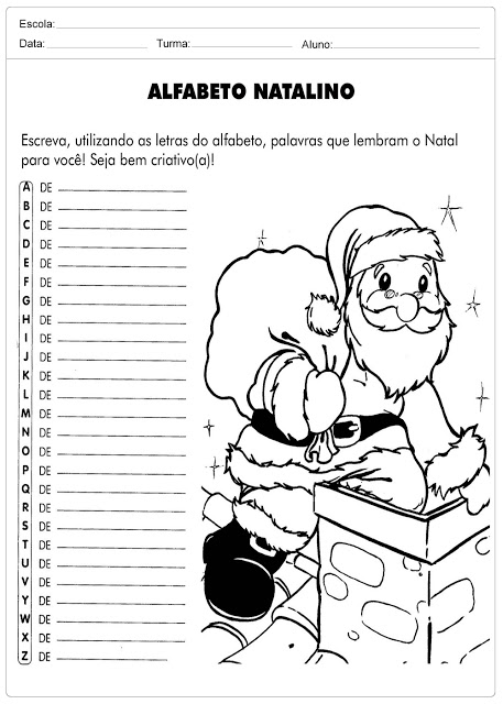 Atividades Escolares de Natal para Imprimir — SÓ ESCOLA