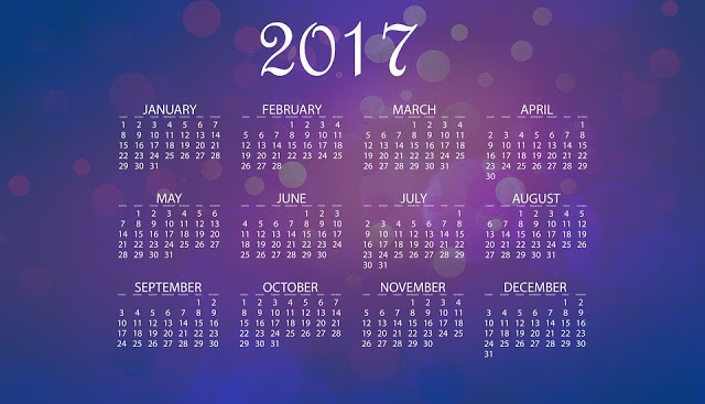 Vários Modelos prontos para imprimir Calendários 2017 em Inglês