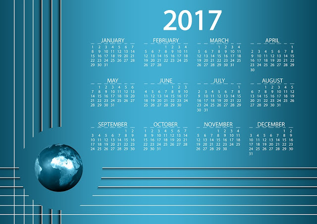 Vários Modelos prontos para imprimir Calendários 2017 em Inglês