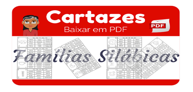 Cartazes com as famílias silábicas para imprimir e baixar em PDF
