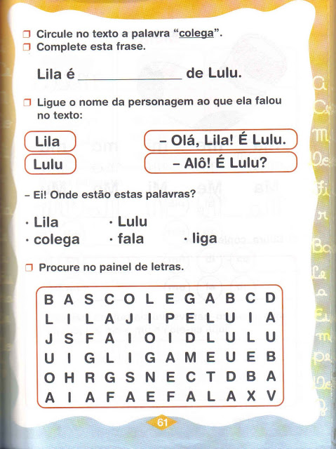 atividades com la le li lo lu