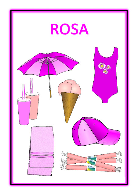 Atividades com cores primárias - Rosa