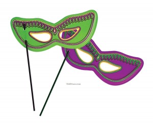 Máscaras para o Carnaval com palito