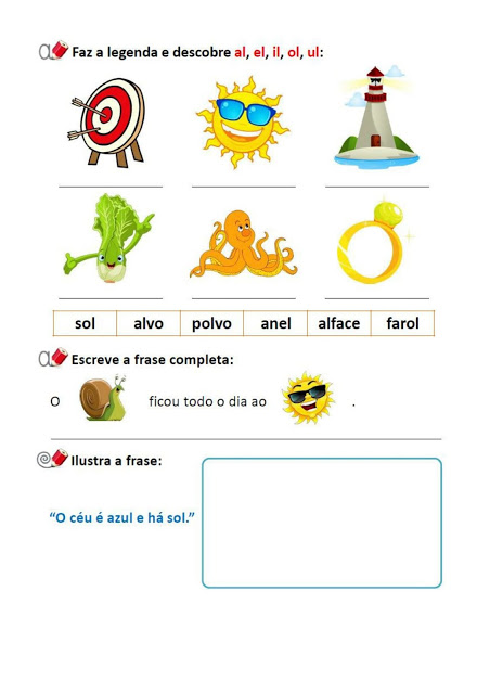 Baixe em PDF - Atividades de Português - AL EL IL OL UL