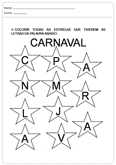 Atividades carnaval para educação infantil