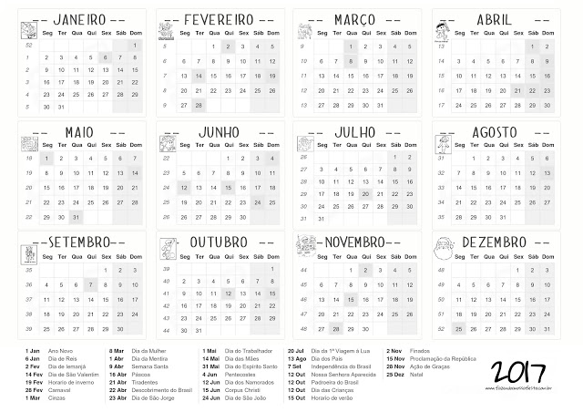 Nesta postagem trago para vocês um modelo de calendário pronto para imprimir. e baixar em PDF