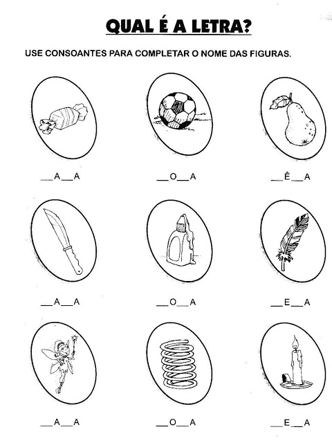 Atividades De Alfabetização - Complete as palavras 2