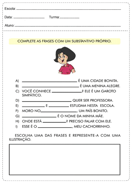 Texto para trabalhar nomes proprios e comuns