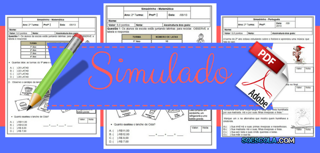 Simulado de Português e Matemática com gabarito – 2º ano