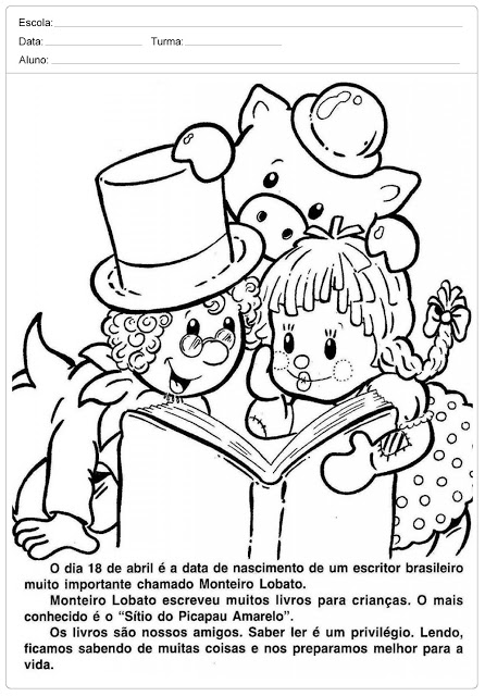 Atividades Dia do Livro Infantil - Monteiro Lobato