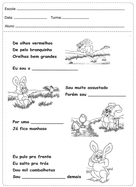 Confira nesta postagem Atividades de português, com algumas interpretações de texto, os exercícios foram desenvolvidos para a páscoa, com coelhos e ovo da páscoa e todas estão prontas para imprimir.