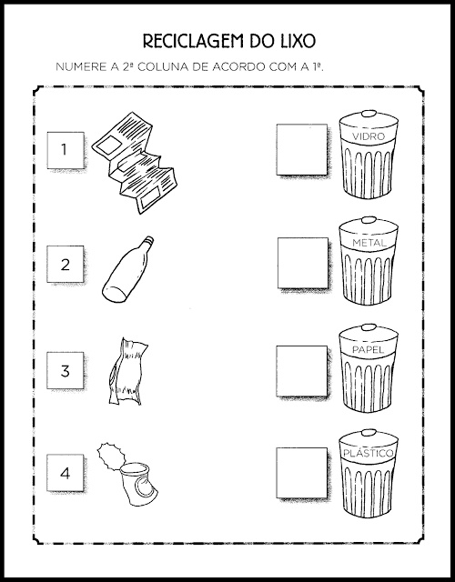 Nesta postagem trago para vocês várias Atividades sobre Reciclagem do Lixo indicadas para alunos da Educação Infantil.