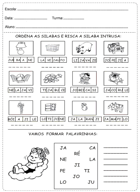 Atividades de Português 1° ano fundamental para imprimir