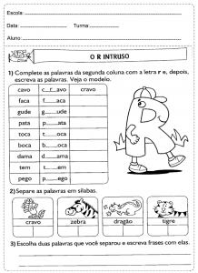 Atividades Variadas de Português, educativas para 3º ano prontas para imprimir.
