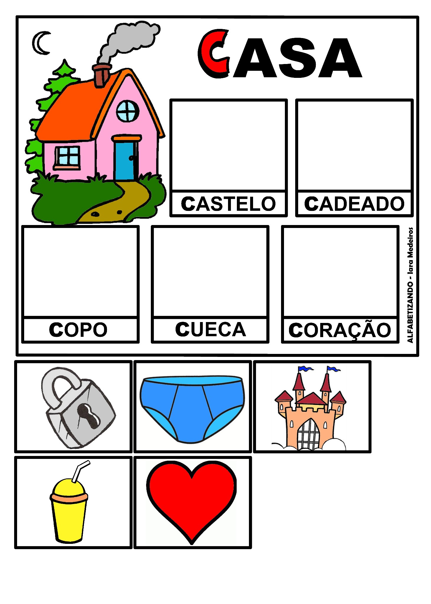 Kit Jogo de escrita alfabetização +Tabela Alfabeto Colorido