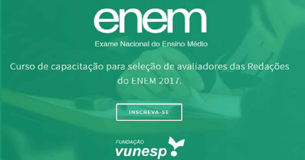 Vunesp abre inscrições para Curso de Capacitação Avaliadores do ENEM
