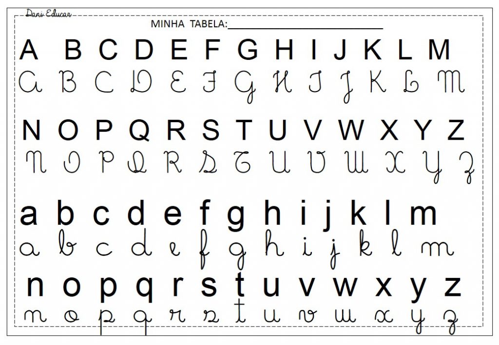Tabela Do Alfabeto Para Imprimir Com Letras Mai Sculas E Minusculas
