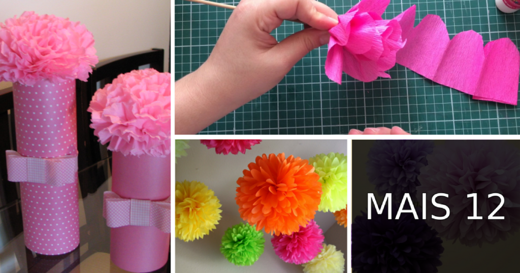 Ideias de Flores de papel crepom com passo a passo — SÓ ESCOLA