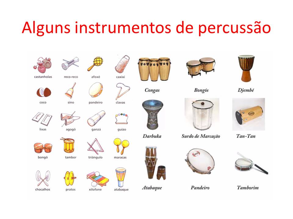 Plano de aula telefone sem fio sonoro: Alguns exemplos de instrumentos de percussão.