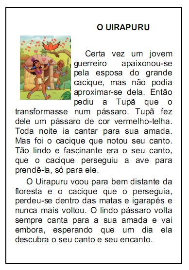 Lendas do folclore brasileiro para imprimir