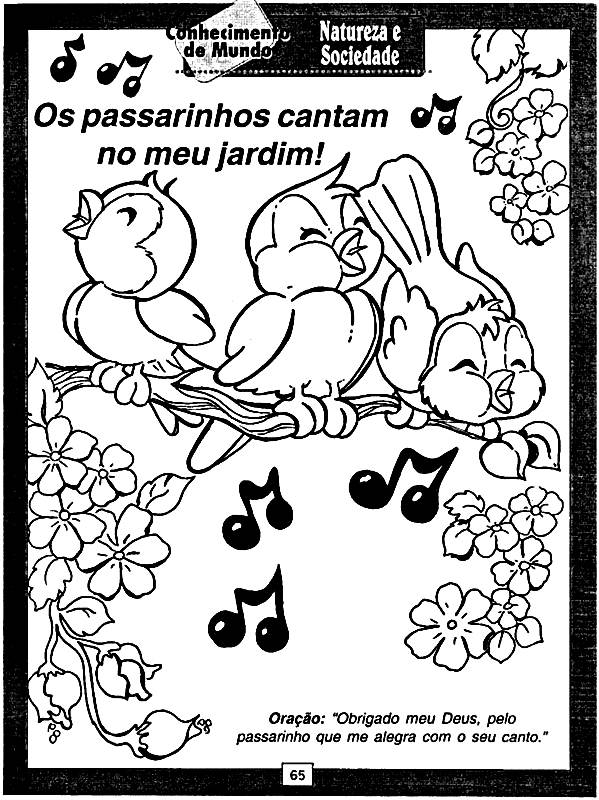 Desenho para colorir com o tema Viva a Primavera - Professora