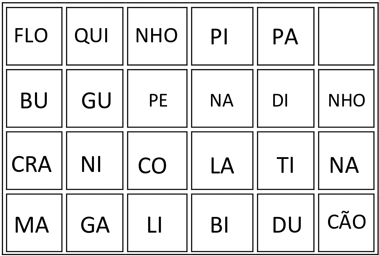 Jogo das Sílabas iniciais: Trabalhar formação das sílabas