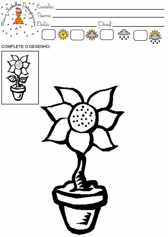 Atividades com a temática primavera: Desenhos para colorir.