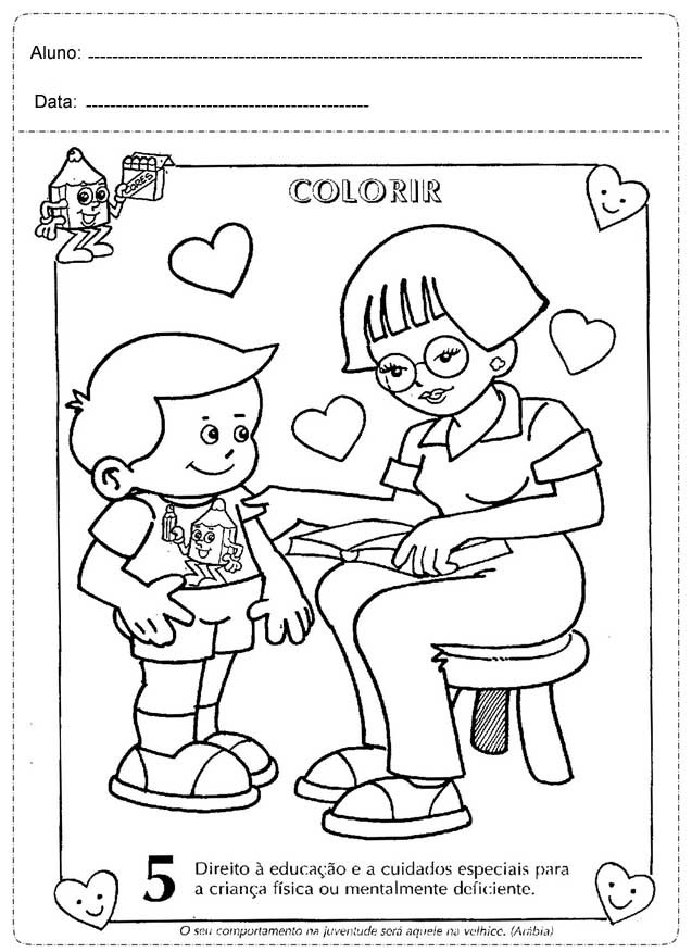 Desenhos para colorir com o tema Dia das Crianças - Professora