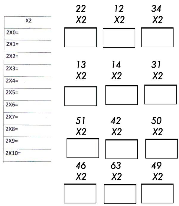 Atividades Escolares: Multiplicação