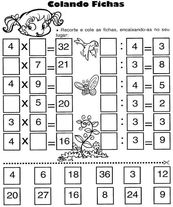 Tabuada para preencher  Tabuada de multiplicação, Fichas de exercícios de  matemática, Atividades de matemática