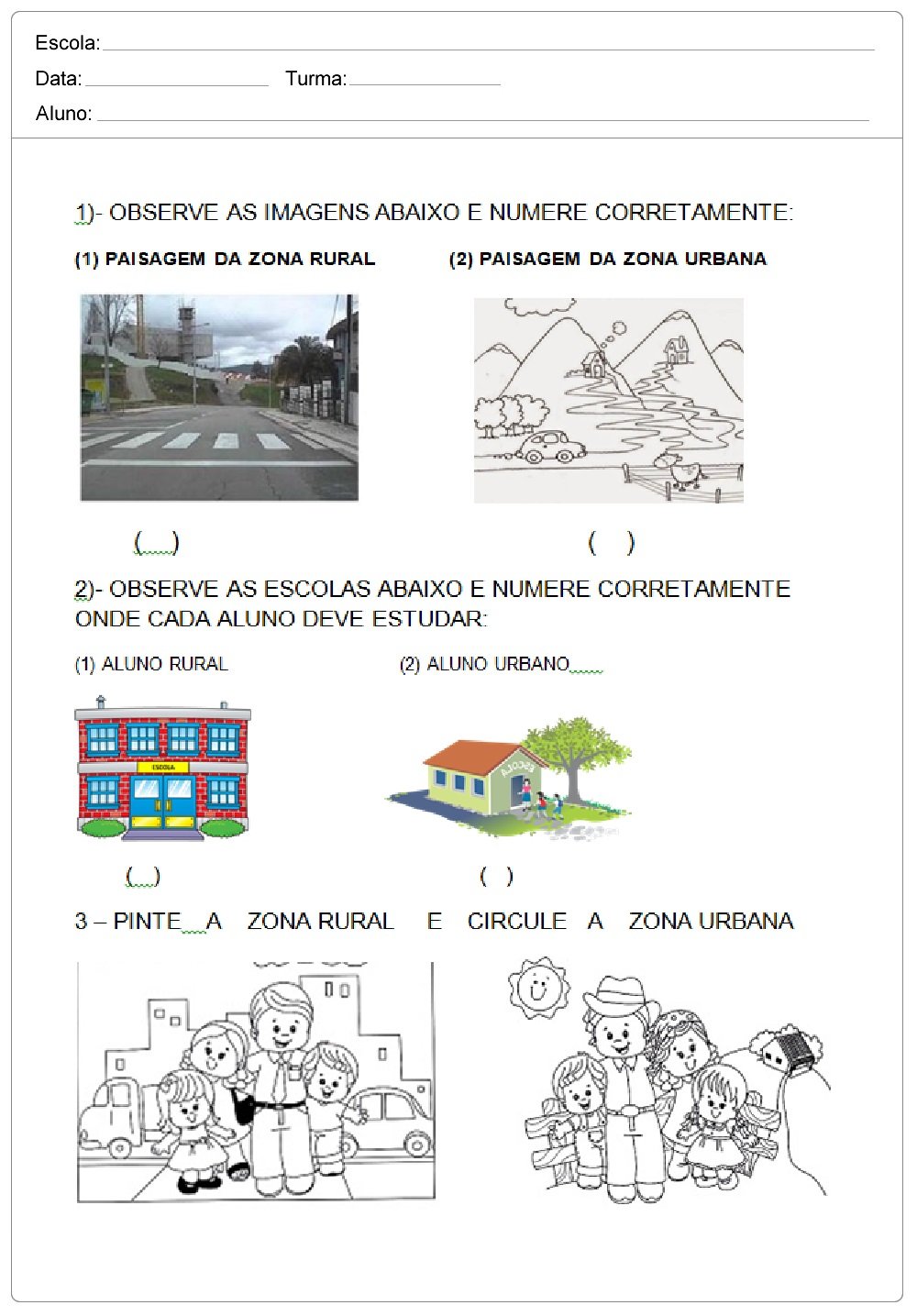 Avaliação Bimestral de Geografia para imprimir.