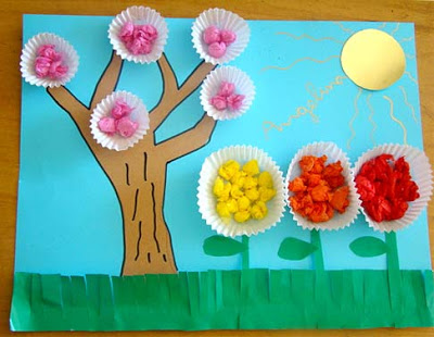 Ideias de flores com forminhas de doces para primavera