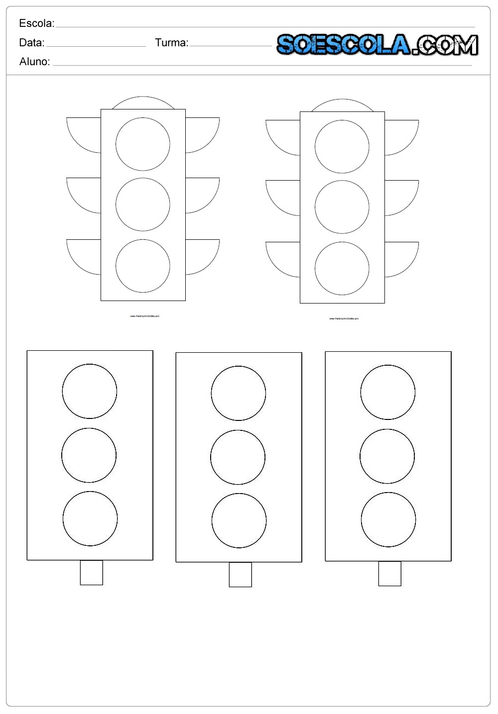 Ideias diversas para Semana do Trânsito na escola: Moldes para imprimir.