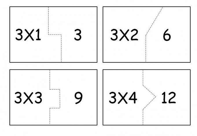 Quebra Cabeça Da Multiplicação Para Imprimir Tabuada Do 1 Ao 10