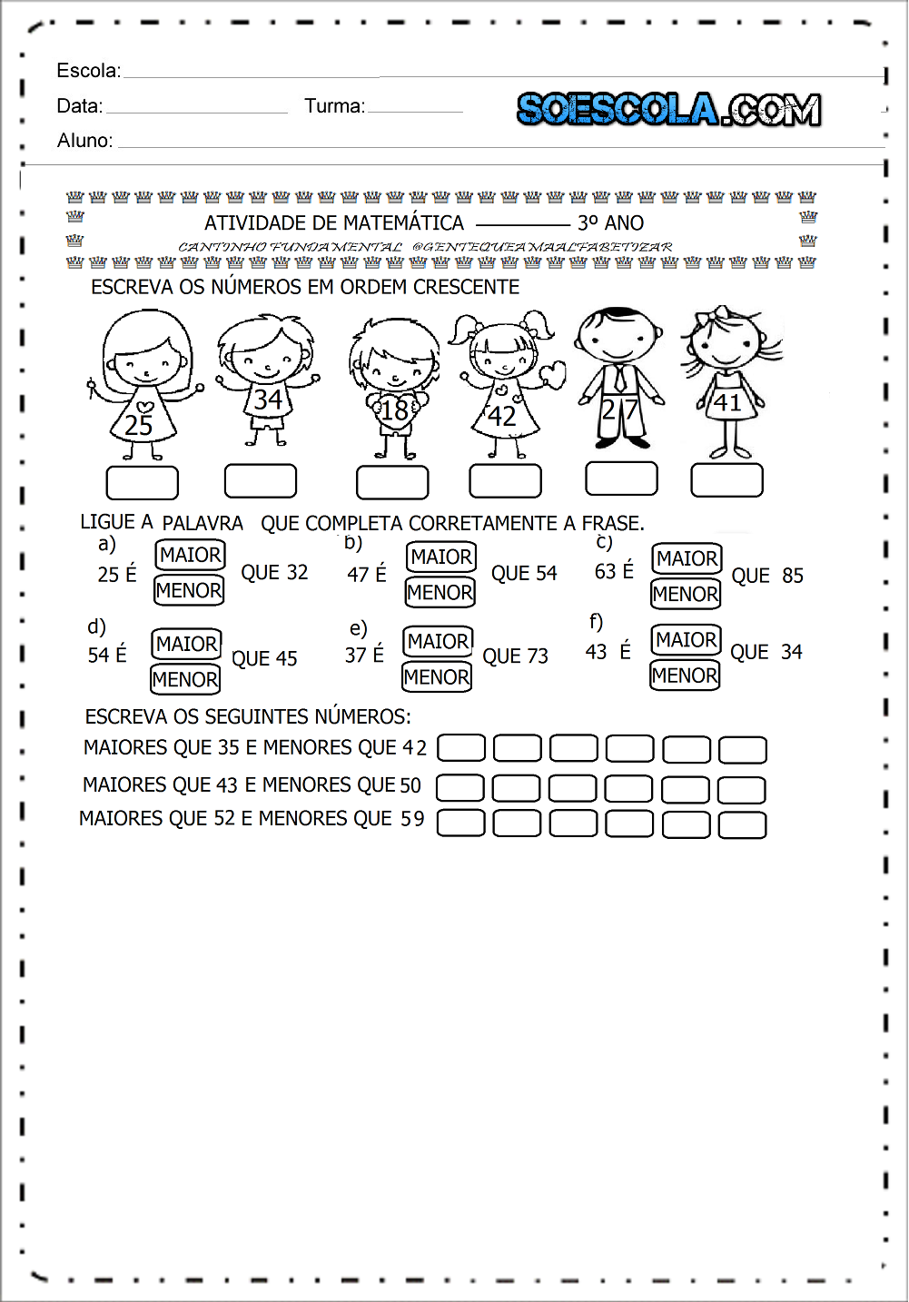 QUIZ DE MATEMÁTICA - 2º ANO - 3º ANO (EF) - SISTEMA DE NUMERAÇÃO