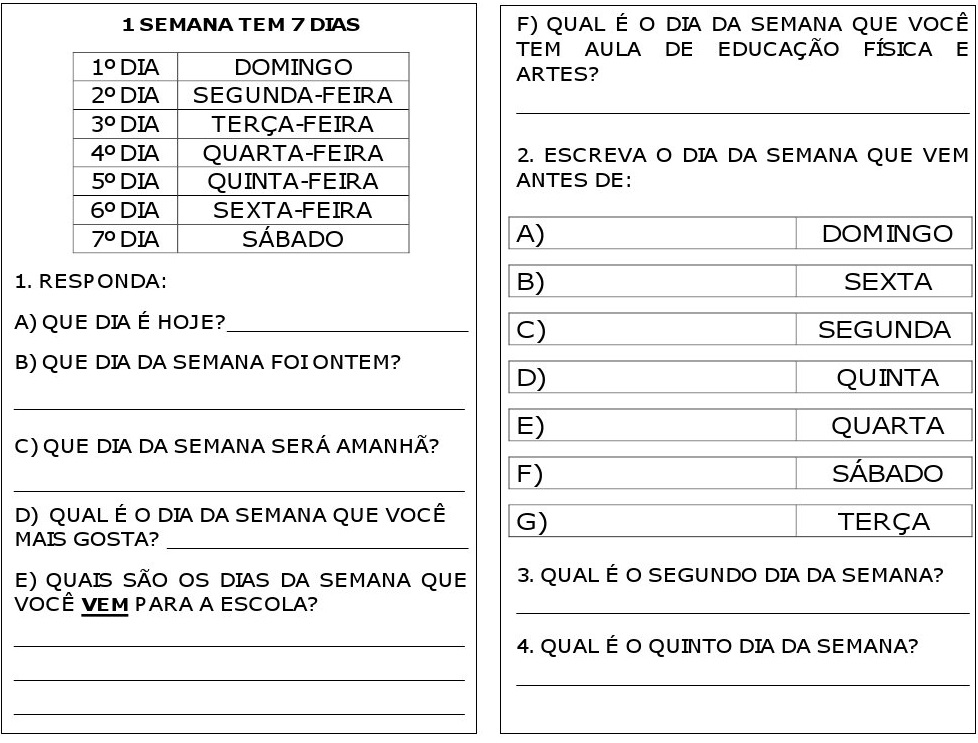 Plano de aula semanal de portugues