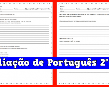 Avaliação de Português 2º ano do Ensino Fundamental.