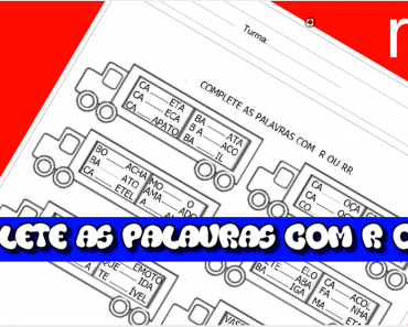 Complete as palavras com R ou RR – Atividades de Português para Imprimir.